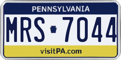 PA license plate MRS7044