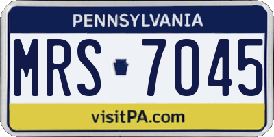 PA license plate MRS7045