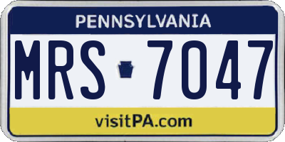 PA license plate MRS7047