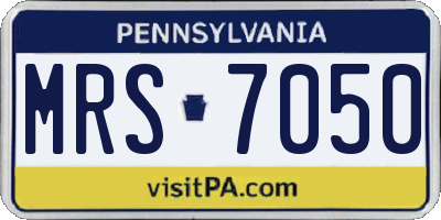 PA license plate MRS7050