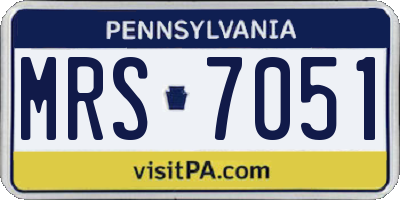 PA license plate MRS7051