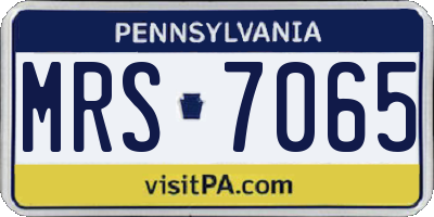 PA license plate MRS7065