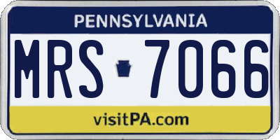 PA license plate MRS7066