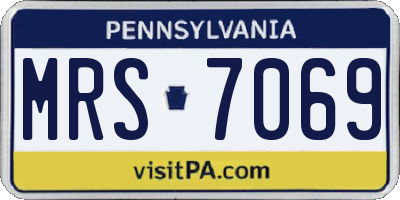 PA license plate MRS7069