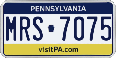 PA license plate MRS7075