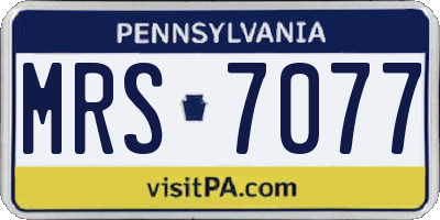 PA license plate MRS7077