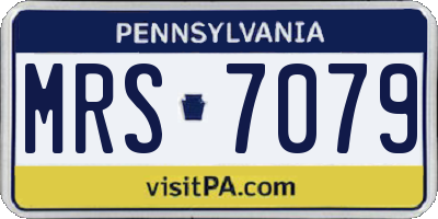 PA license plate MRS7079