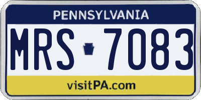 PA license plate MRS7083
