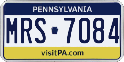 PA license plate MRS7084