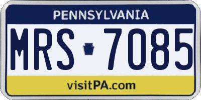 PA license plate MRS7085