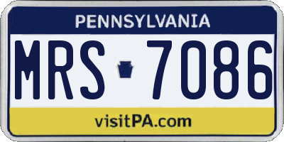 PA license plate MRS7086