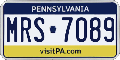 PA license plate MRS7089