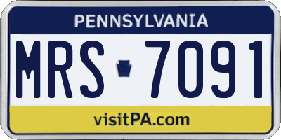 PA license plate MRS7091