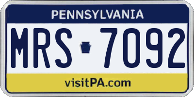 PA license plate MRS7092