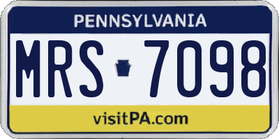 PA license plate MRS7098