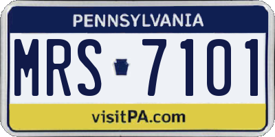 PA license plate MRS7101
