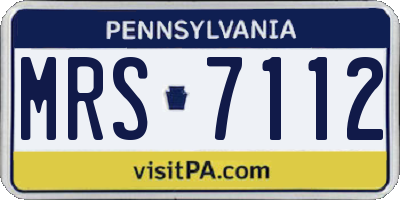 PA license plate MRS7112