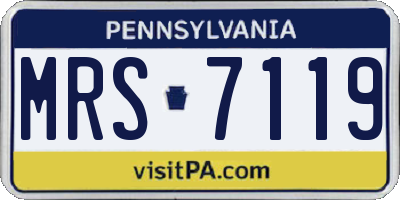 PA license plate MRS7119