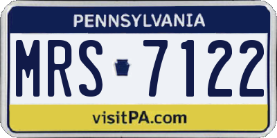 PA license plate MRS7122
