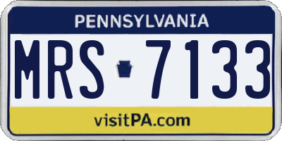 PA license plate MRS7133