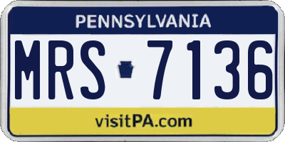 PA license plate MRS7136