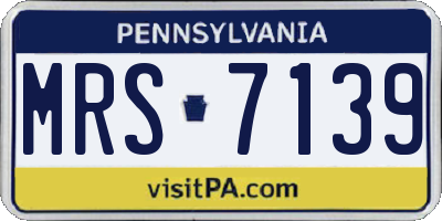 PA license plate MRS7139