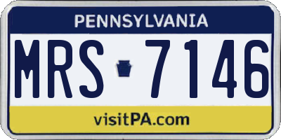 PA license plate MRS7146