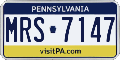 PA license plate MRS7147