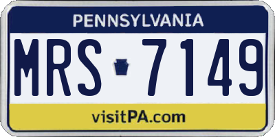 PA license plate MRS7149