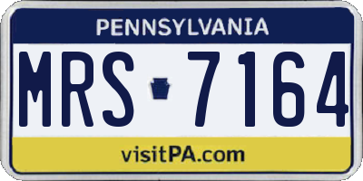 PA license plate MRS7164