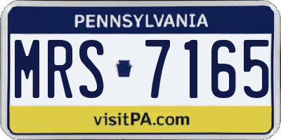 PA license plate MRS7165