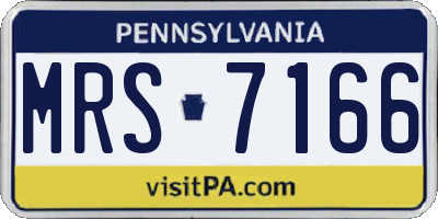 PA license plate MRS7166