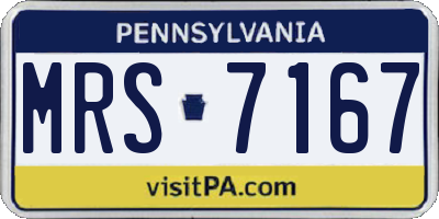 PA license plate MRS7167