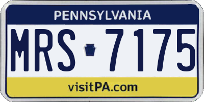 PA license plate MRS7175