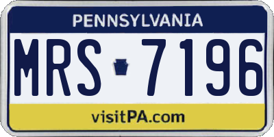 PA license plate MRS7196