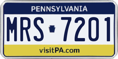 PA license plate MRS7201