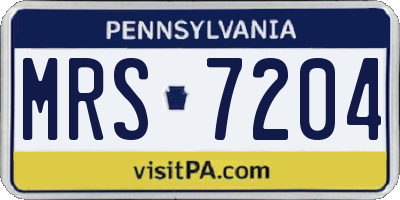 PA license plate MRS7204