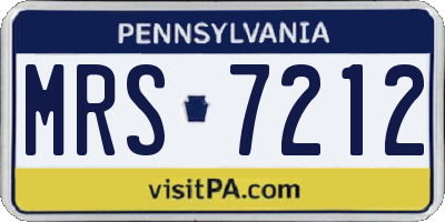 PA license plate MRS7212