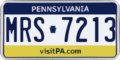 PA license plate MRS7213