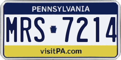 PA license plate MRS7214
