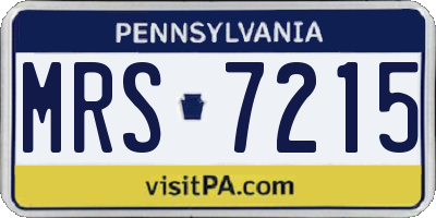 PA license plate MRS7215