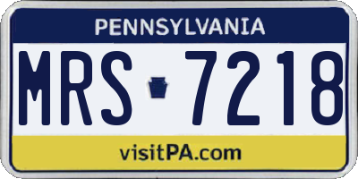 PA license plate MRS7218