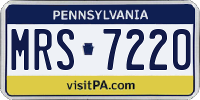 PA license plate MRS7220