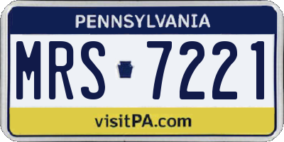 PA license plate MRS7221