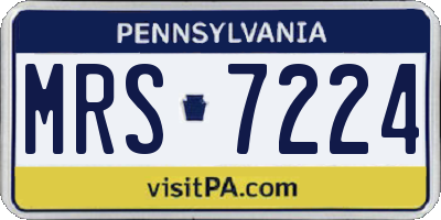 PA license plate MRS7224