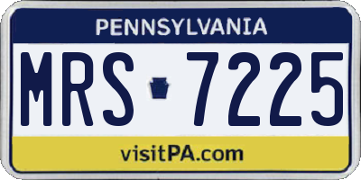 PA license plate MRS7225