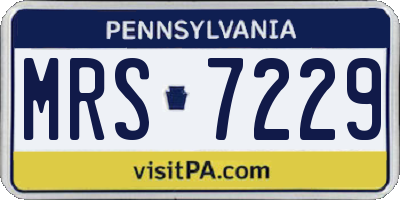 PA license plate MRS7229