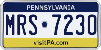 PA license plate MRS7230
