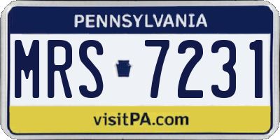 PA license plate MRS7231