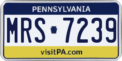 PA license plate MRS7239